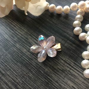 NEW Glass Crystal Flower Hair Clip